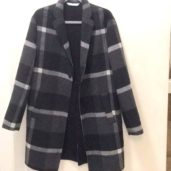 Zara Ladies Coat: black&Gray Size L-58% Polyester, 32% Wool - Picture 10 of 10